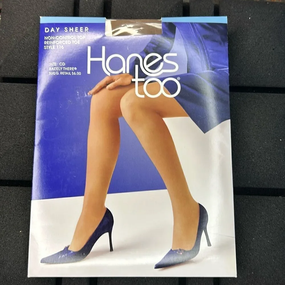 Hanes too Day Sheer Pantyhose nonControl Top Reinforced Toe barely there CD 116
